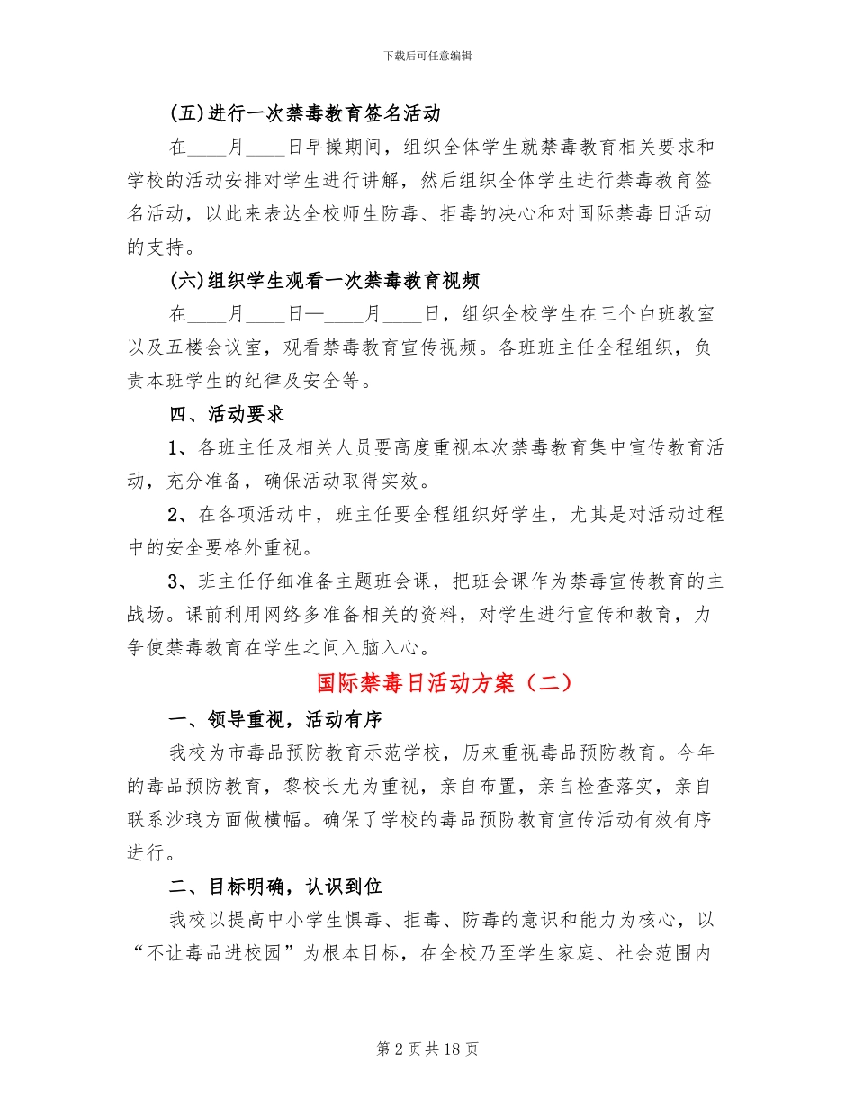 国际禁毒日活动方案(10篇)_第2页