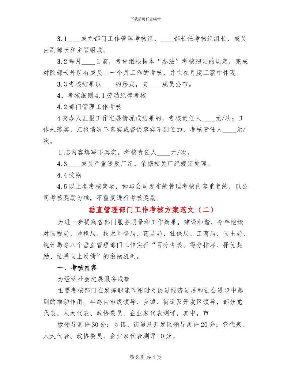 垂直管理部门工作考核方案范文(2篇)_第2页