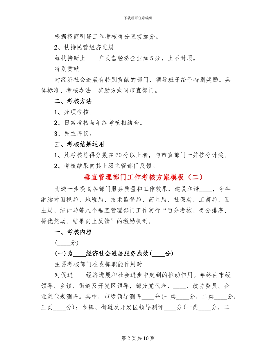 垂直管理部门工作考核方案模板(3篇)_第2页