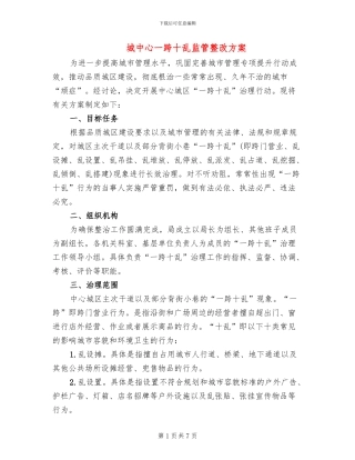 城中心一跨十乱监管整改方案