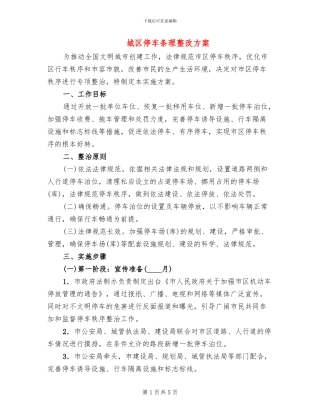 城区停车条理整改方案