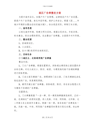 城区广告牌整改方案