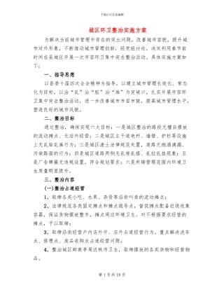 城区环卫整治实施方案