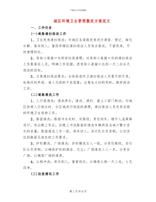 城区环境卫生管理整改方案范文