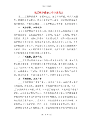 城区锅炉整治工作方案范文