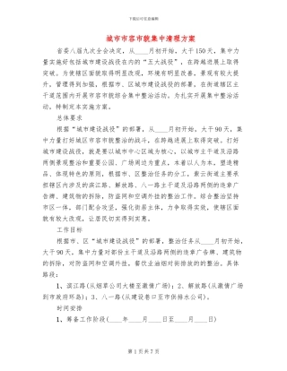 城市市容市貌集中清理方案