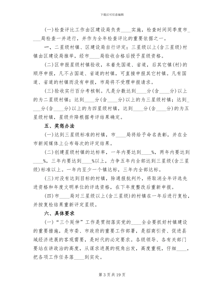 城市管理星级村镇考评实施方案范文_第3页