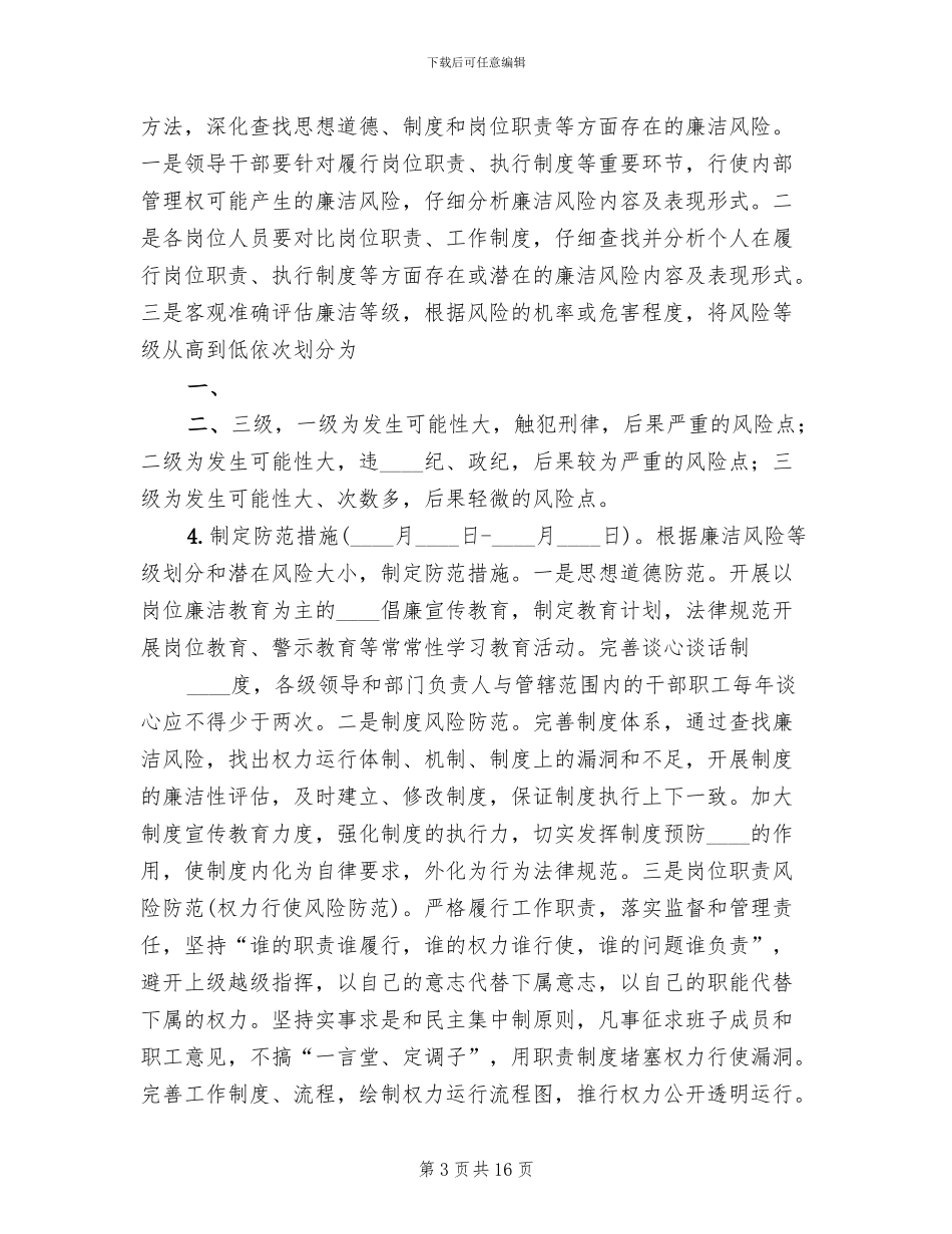 城建公司廉洁风险防控工作实施方案范本_第3页