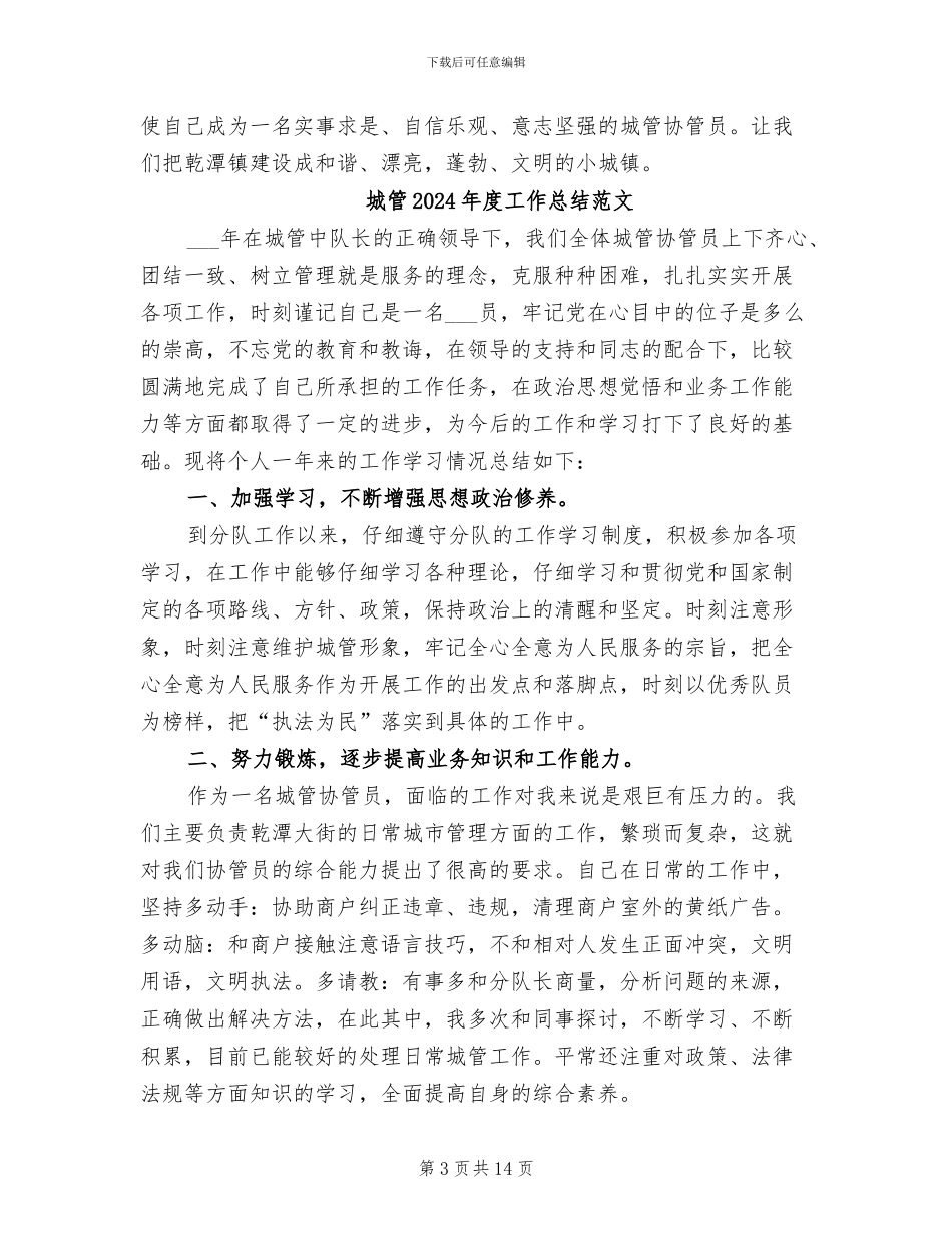 城管2024年度工作总结_第3页