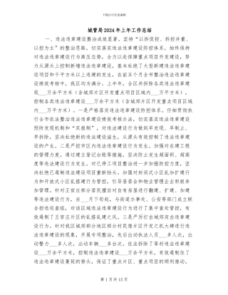 城管局2024年上年工作总结