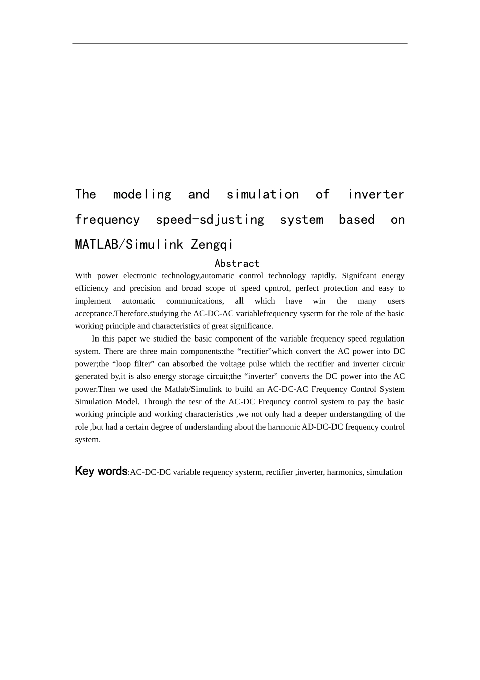 基于Matlab环境下逆变器-交流电动机变频调速系统的建模与仿真_第3页