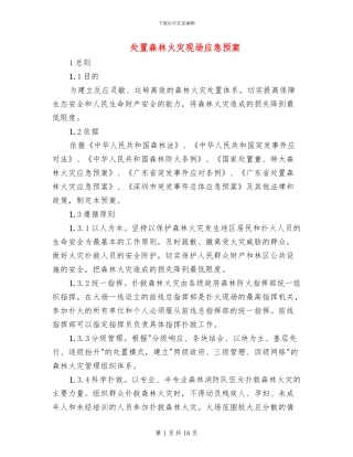 处置森林火灾现场应急预案