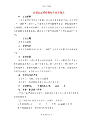 大型公益活动策划方案书范文