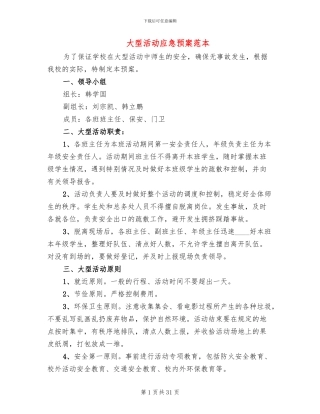 大型活动应急预案范本