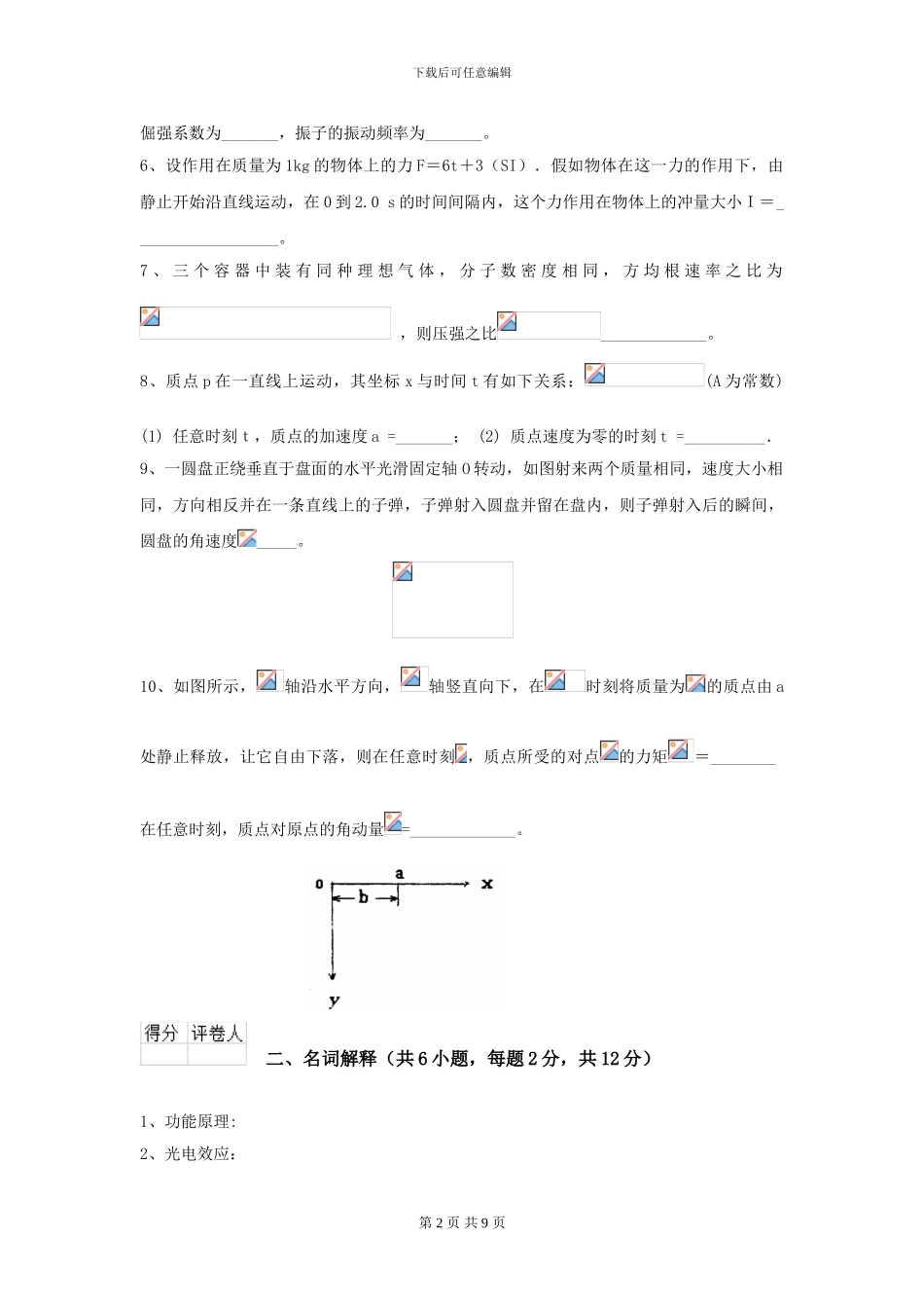 大学材料科学专业《大学物理》模拟考试试题D卷-附解析_第2页