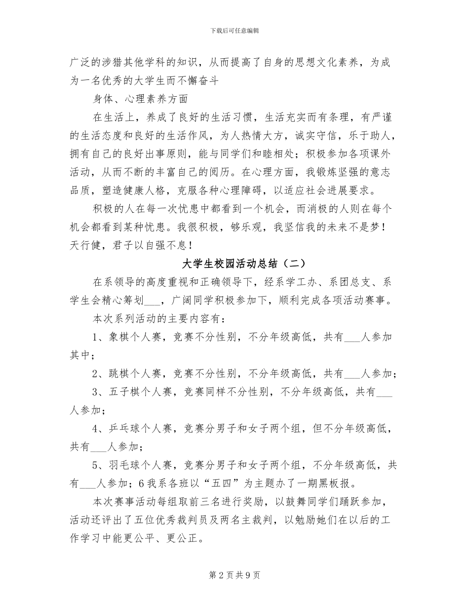 大学生校园活动总结2024年_第2页
