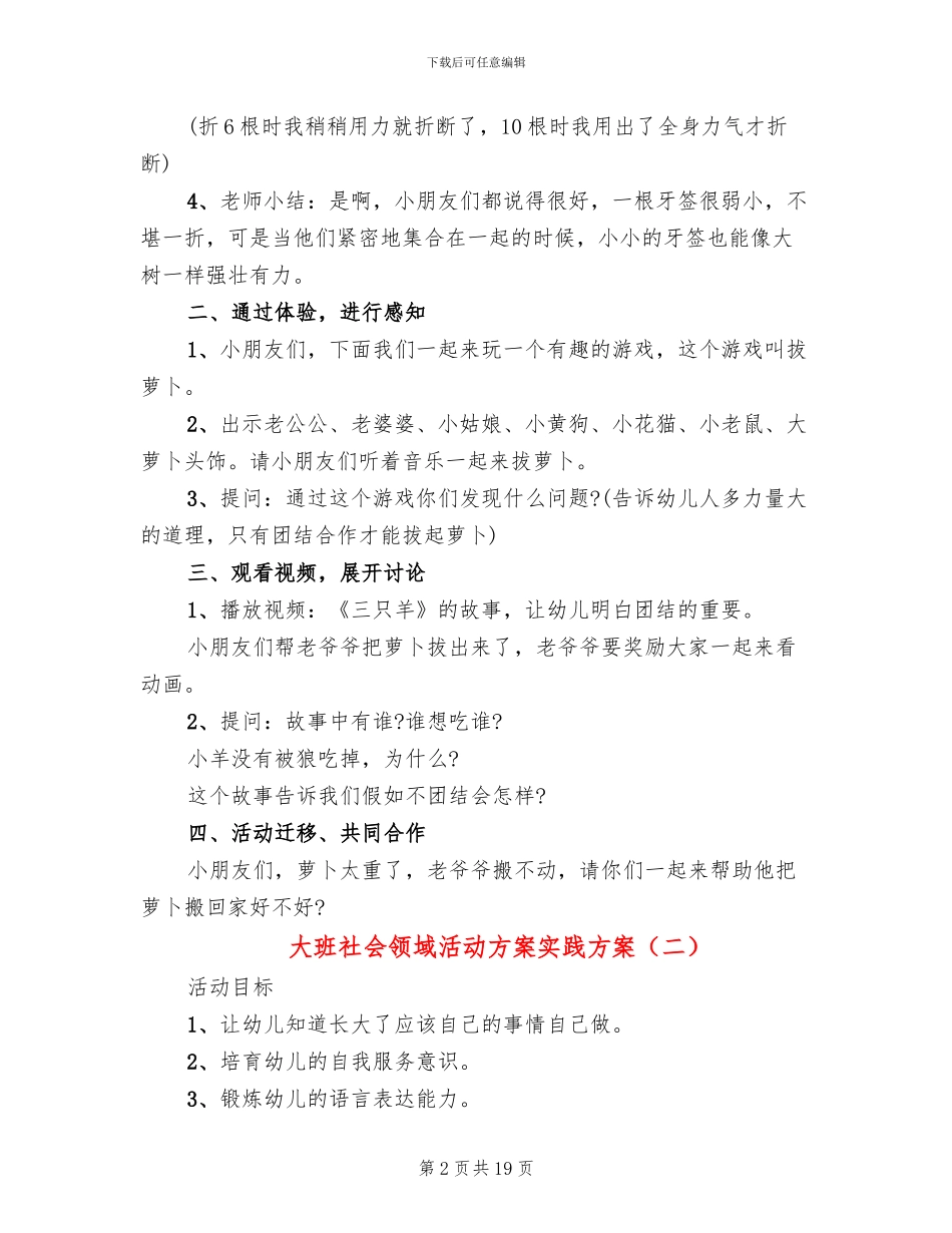 大班社会领域活动方案实践方案_第2页