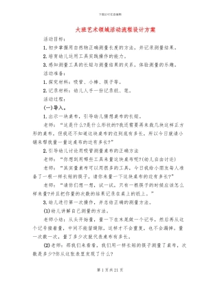 大班艺术领域活动流程设计方案