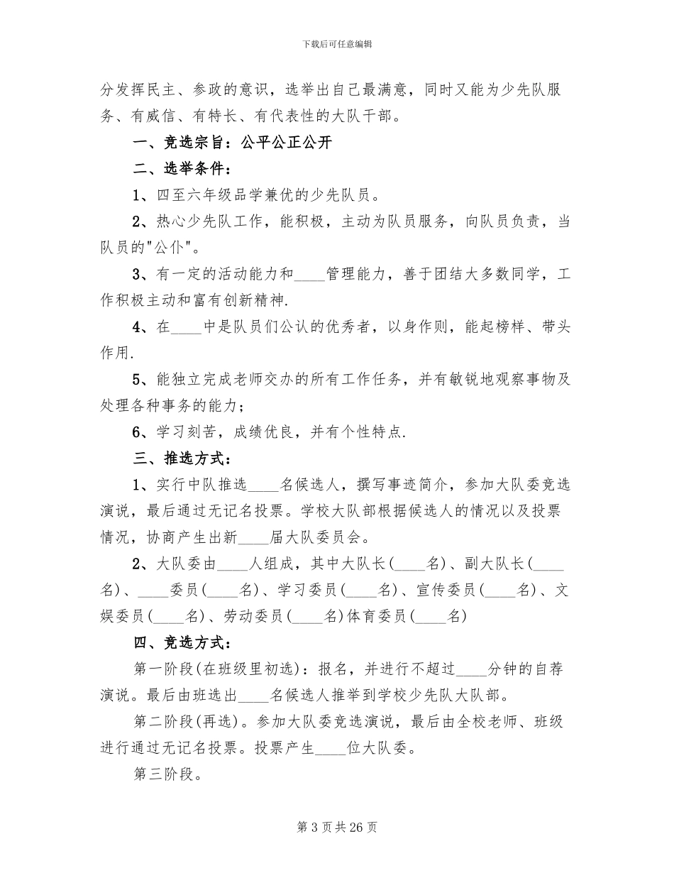 大队委竞选方案范文(11篇)_第3页