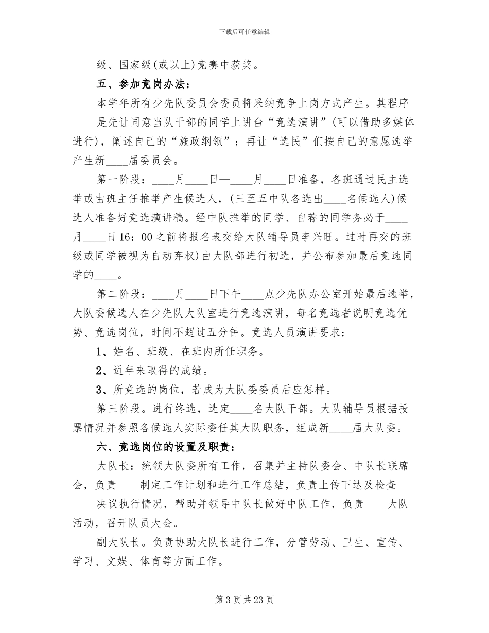 大队委评选方案(10篇)_第3页