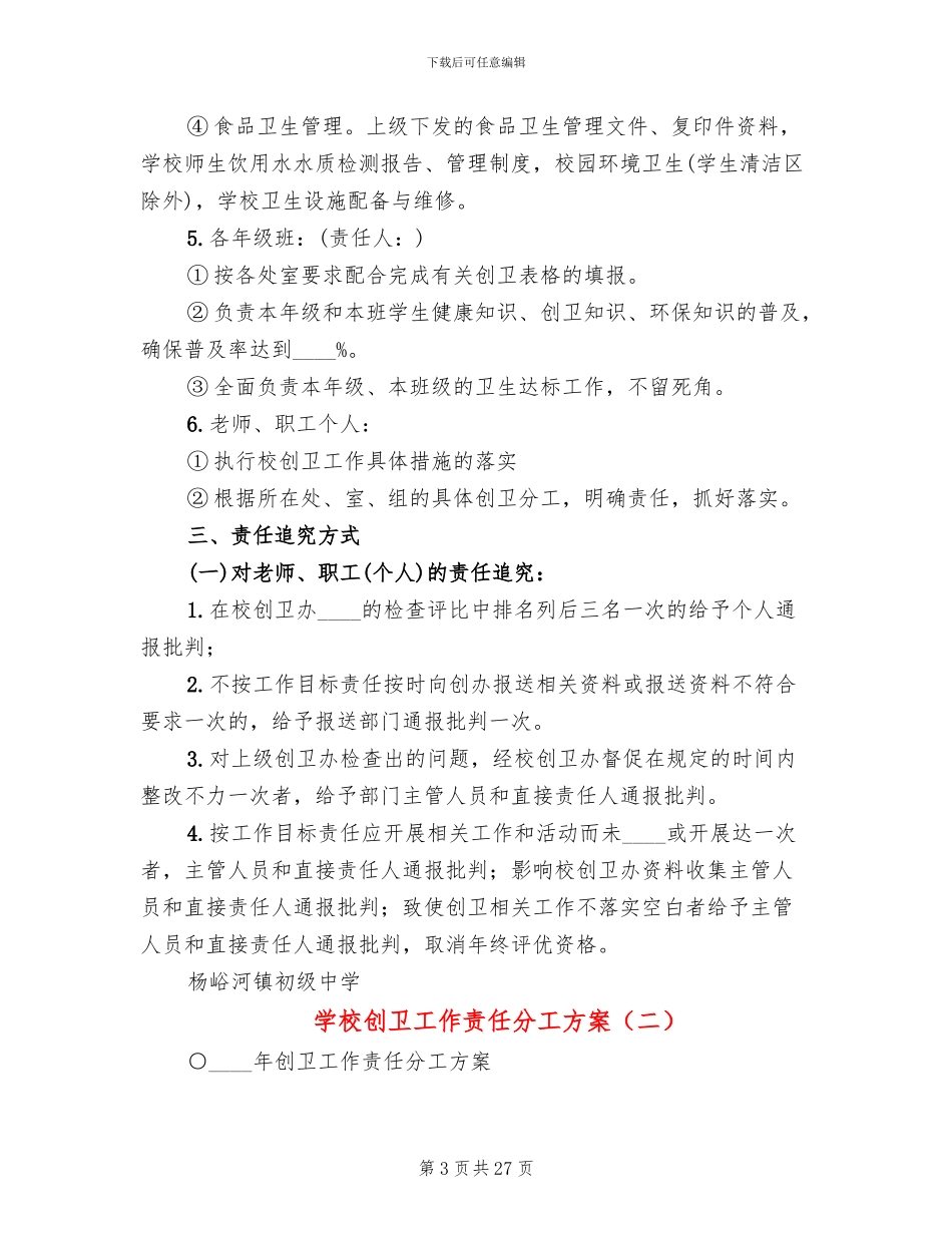 学校创卫工作责任分工方案_第3页