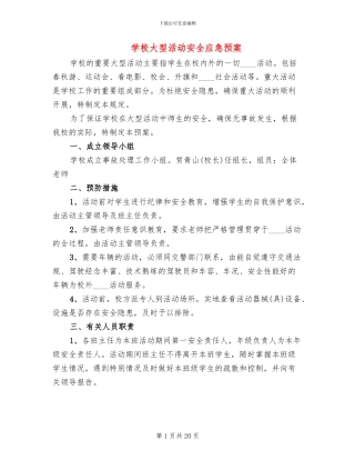 学校大型活动安全应急预案