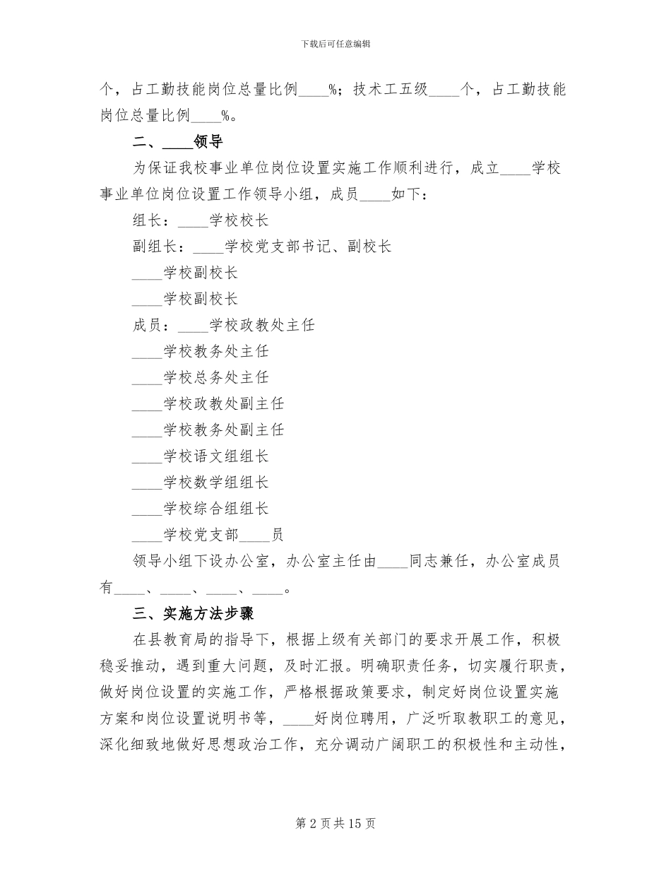 学校岗位设置方案范文(4篇)_第2页