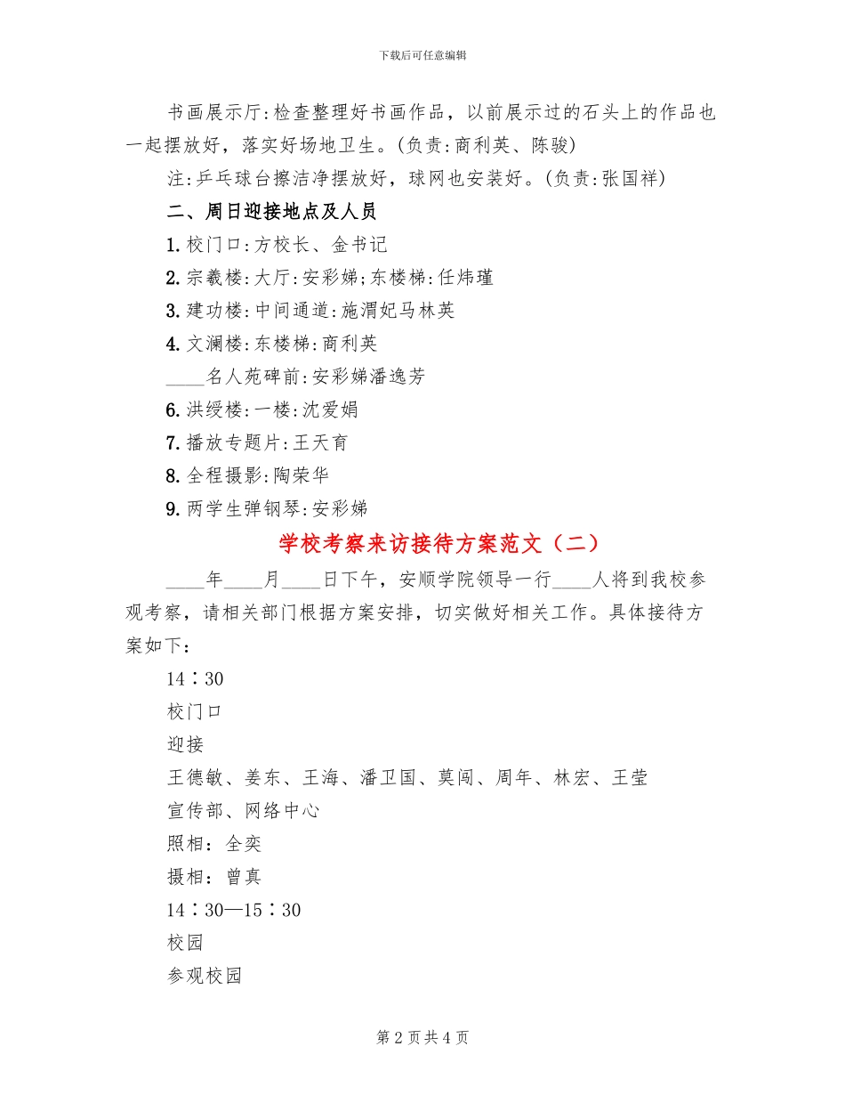 学校考察来访接待方案范文_第2页