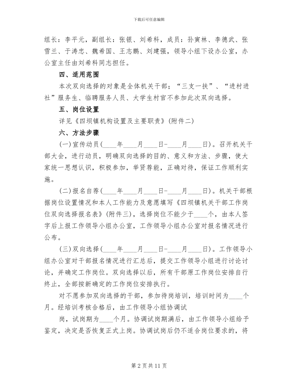学生处工作岗位双向选择方案模板(2篇)_第2页