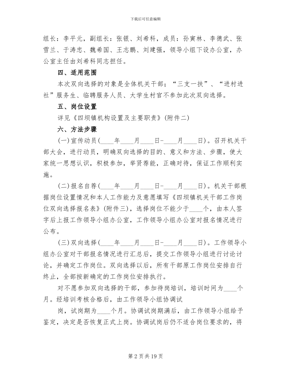 学生处工作岗位双向选择方案模板(3篇)_第2页