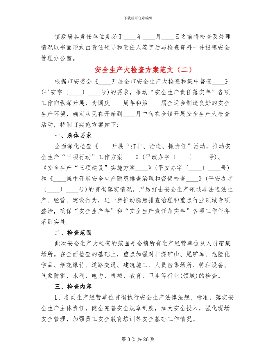 安全生产大检查方案范文_第3页