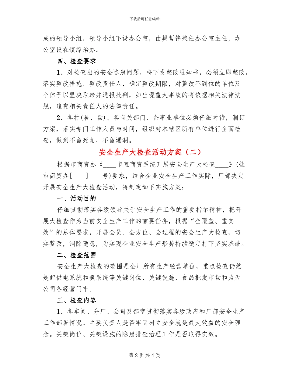 安全生产大检查活动方案_第2页