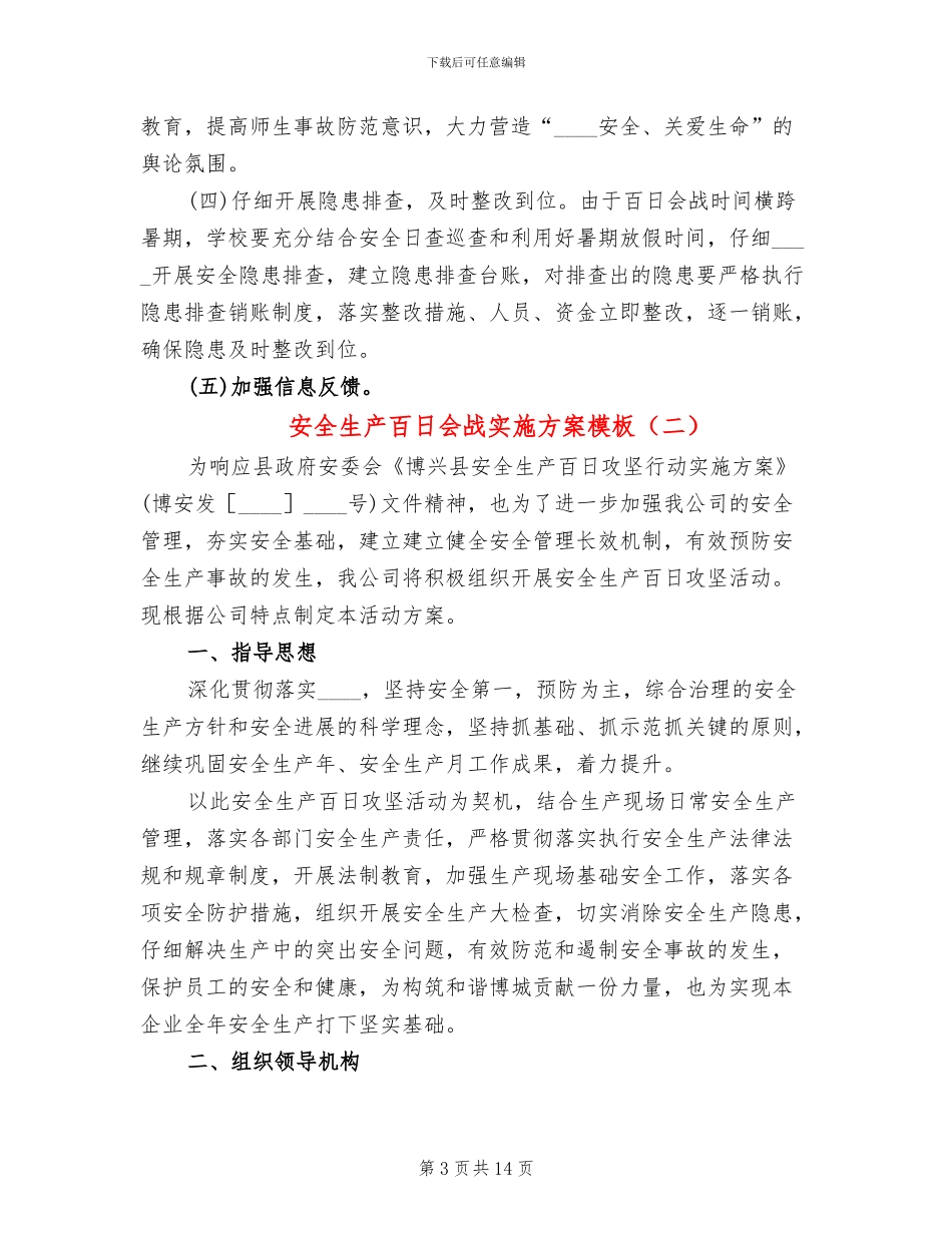 安全生产百日会战实施方案模板_第3页