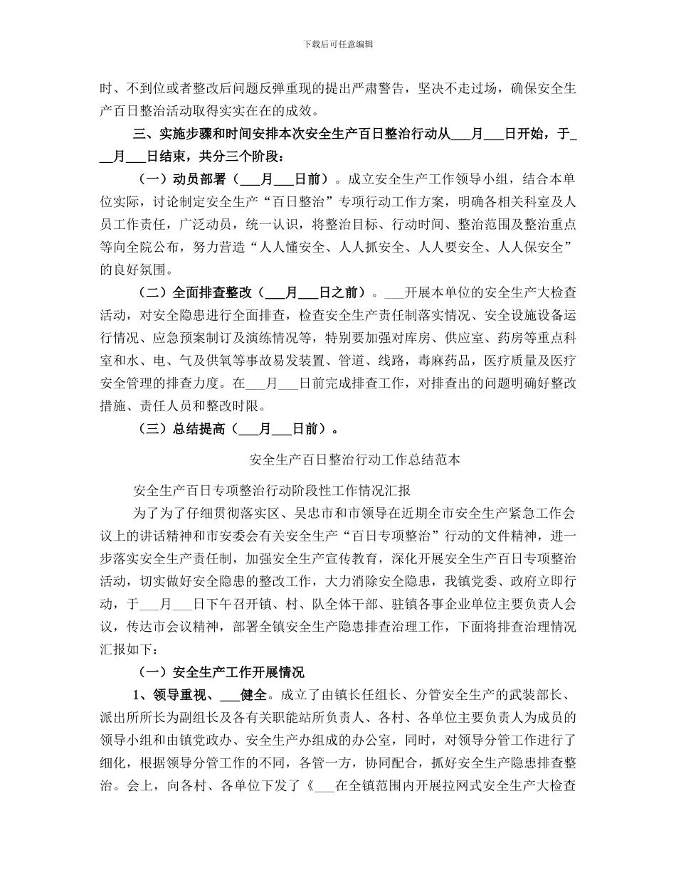 安全生产百日整治行动工作总结范文_第2页