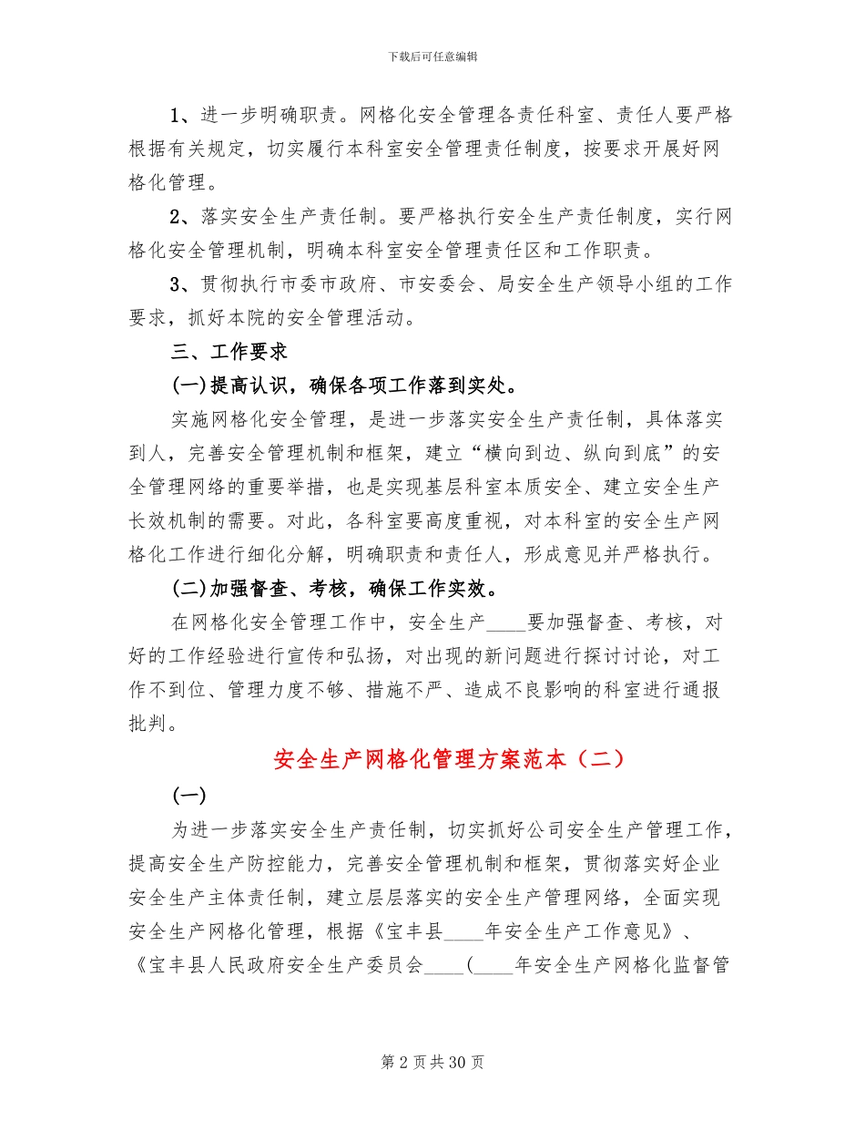 安全生产网格化管理方案范本(11篇)_第2页