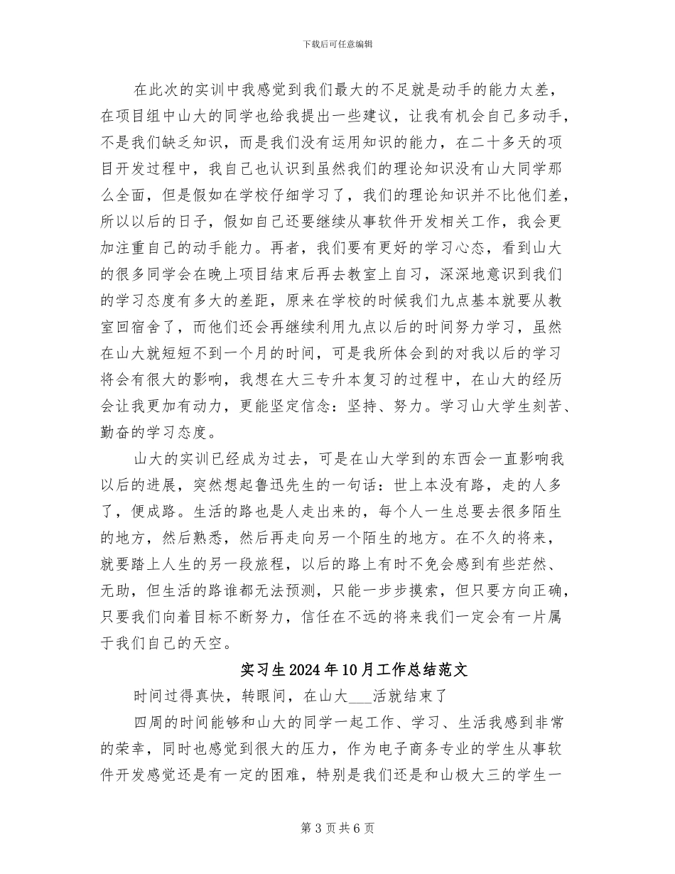 实习生2024年10月工作总结_第3页