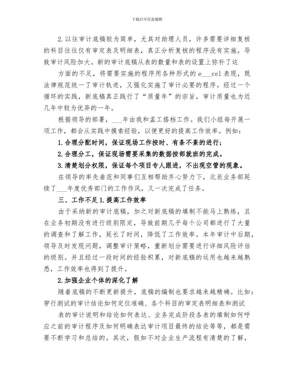 审计员2024年工作总结_第2页