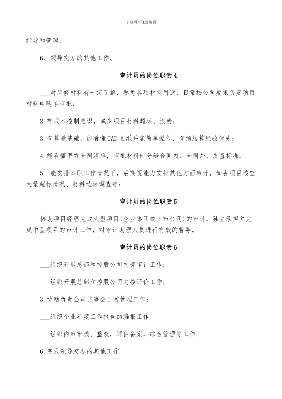 审计员的岗位职责2024归纳总结_第2页