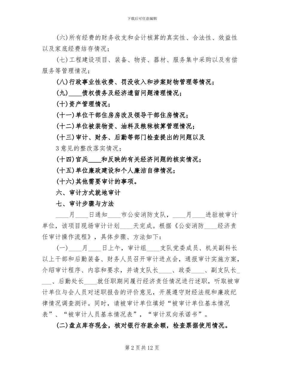 审计实施方案范本_第2页