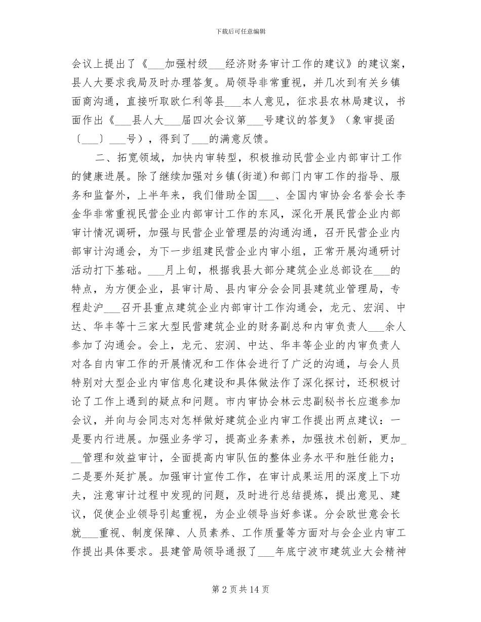 审计局2024年上半年内审工作总结_第2页