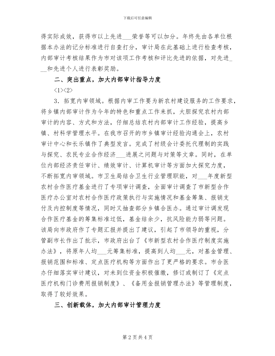 审计局2024年内部审计指导工作总结_第2页