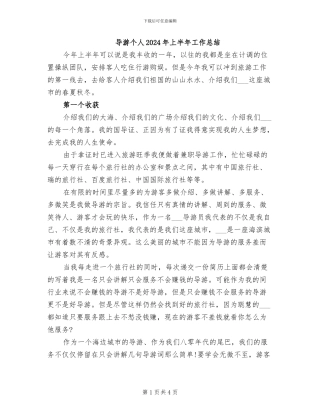 导游个人2024年上半年工作总结