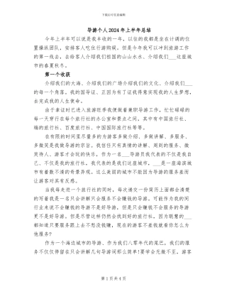 导游个人2024年上半年总结