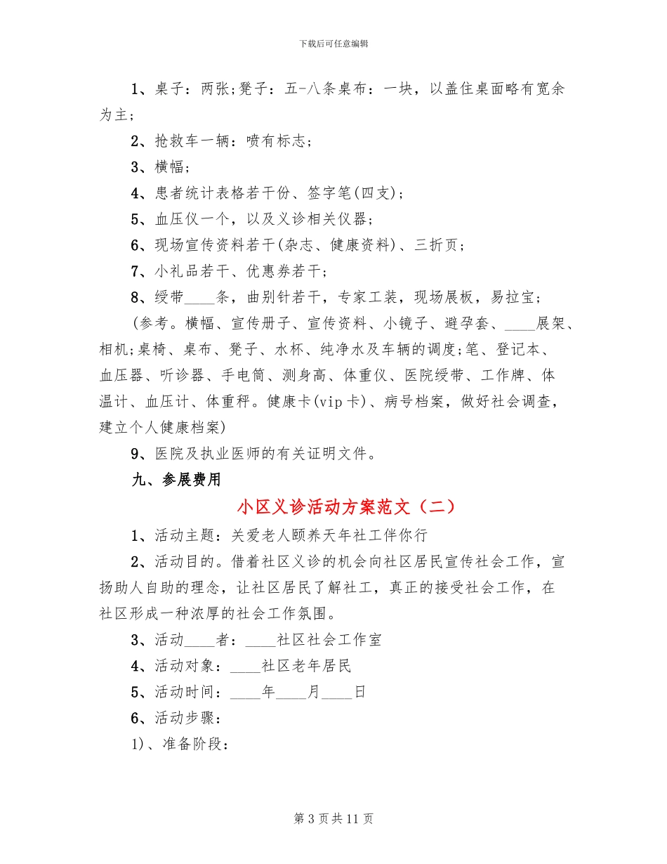 小区义诊活动方案范文_第3页