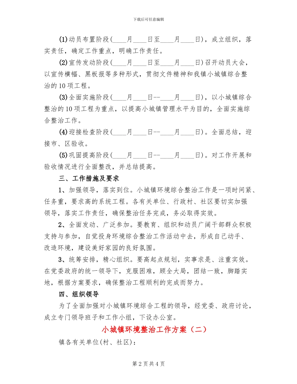 小城镇环境整治工作方案_第2页