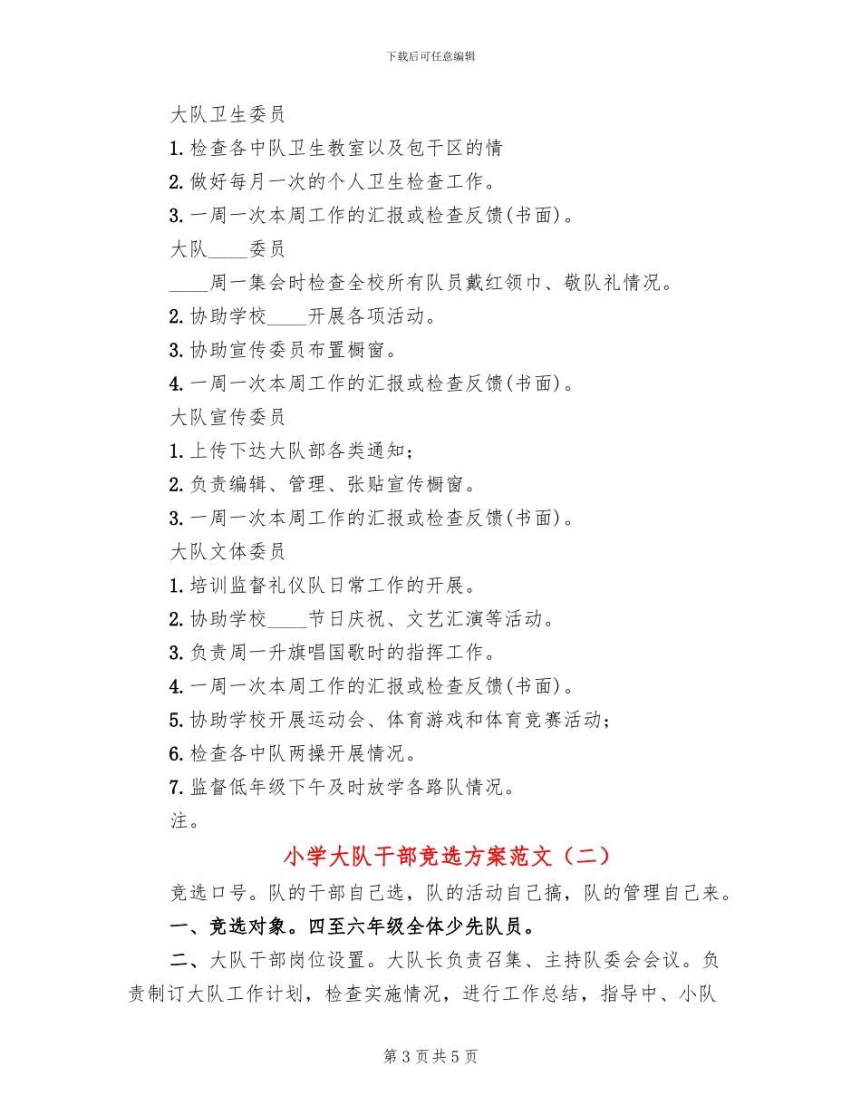 小学大队干部竞选方案范文(2篇)_第3页