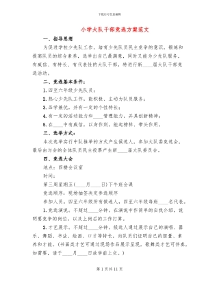 小学大队干部竞选方案范文