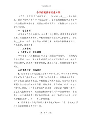 小学控辍保学实施方案