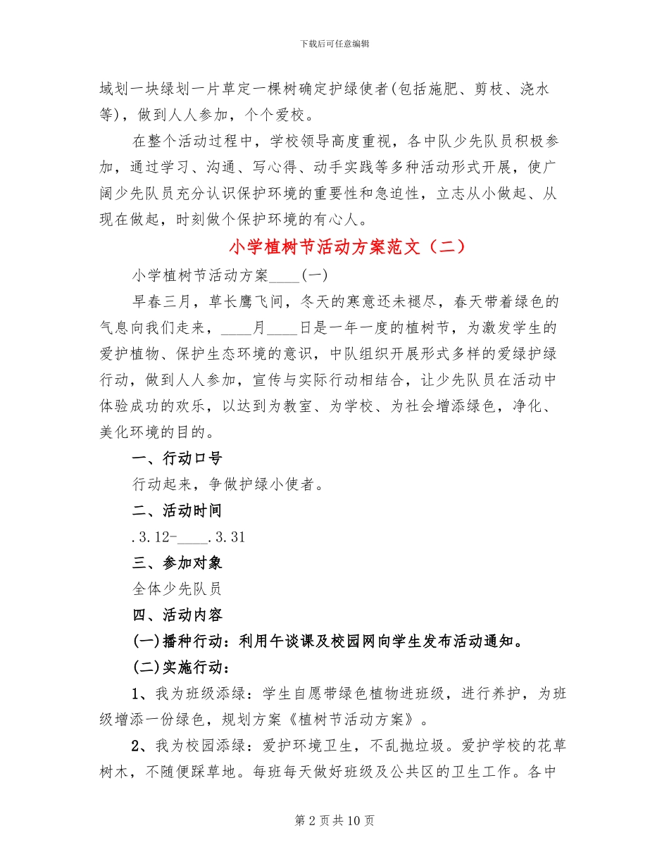 小学植树节活动方案范文(3篇)_第2页