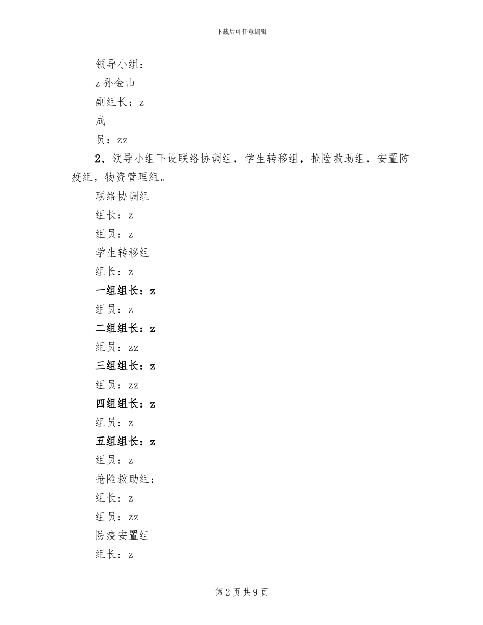 小学火灾事故应急预案_第2页